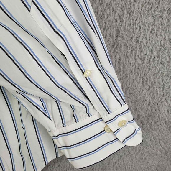 Polo Ralph Lauren Shirt Striped Oxford LS Button Down Blue Mens Size 17.5 XL - Picture 7 of 11